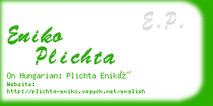 eniko plichta business card